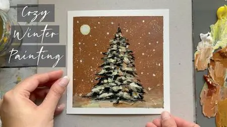 Quick & Easy Winter Tree Painting For Beginners!  Painting Lesson