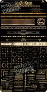 Golden design elements - Stock Vector