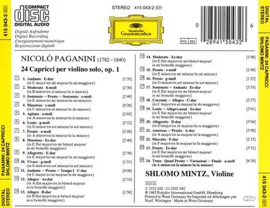 Shlomo Mintz - Niccolò Paganini: 24 Capricci, Op. 1 (1984)