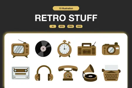 EE - Retro Stuff Illustration Set GBFDNXE