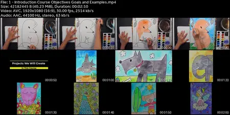 Art for Beginners: How to Draw & Watercolor Paint 14 Animals