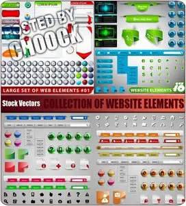 Collection of website elements - Stock Vector