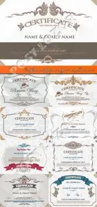 Certificate and diploma elegant template vector 11