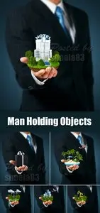 Stock Photo - Man Holding Various Objects
