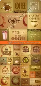 Coffee label design elements vector
