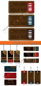 Leather labels and tag vector