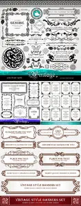 Vintage Frames, Banners, Design Elements Vector