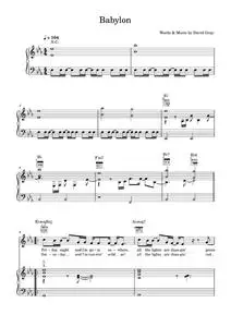 Babylon - David Gray (Piano-Vocal-Guitar (Piano Accompaniment))