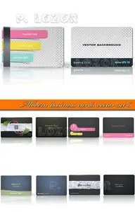 Modern business cards vector set 6
