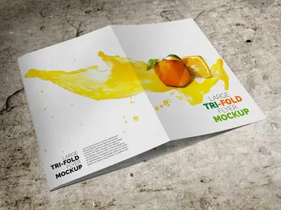 CreativeMarket - Large Trifold Brochure Mockup