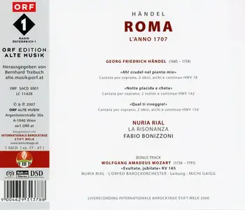 Nuria Rial, Fabio Bonizzoni, La Risonanza - George Frideric Handel: Roma l'anno 1707 (2007)