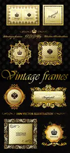 Vintage Golden Frames Vector