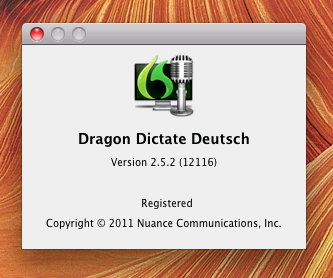 Dragon Dictate v2.5.2 with Data Disc German Mac OS X