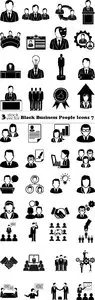 Vectors - Black Business People Icons 7