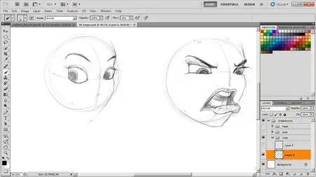 Drawing Expressions for a Stylized Character in Photoshop