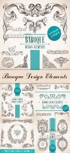 Baroque Style Design Elements Vector