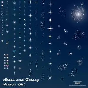 Stars and Galaxy Vector Set