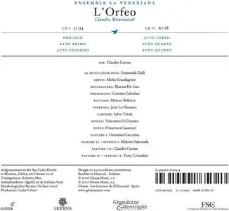 Claudio Cavina, La Venexiana - Claudio Monteverdi: L'Orfeo (2007)