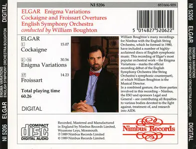 William Boughton, English SO - Edward Elgar: Enigma Variations, Cockaigne and Froissart Overtures (1989)