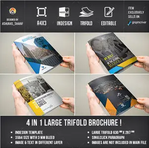 GraphicRiver - Trifold Brochure Bundle - 3xA4 size