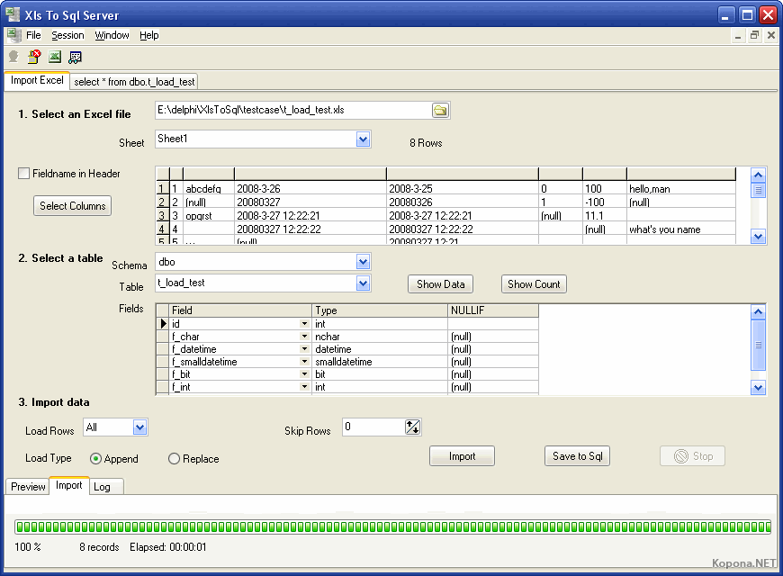 XlsToSql v1.2.1.11