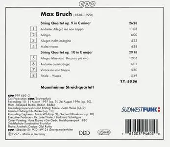 Mannheimer Streichquartett - Max Bruch: String Quartets Nos.1 & 2 (1998)