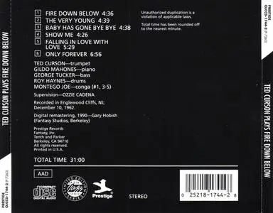 Ted Curson - Ted Curson plays Fire Down Below (1962) {Prestige OJCCD-1744-2 rel 1990}