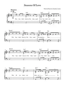 Seasons Of Love (from Rent) - Jonathan Larson (Piano Vocal)