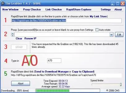 Rapidshare Grabber ver. 1.4.2 SHiNE Update 2