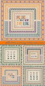 Abstract elements creating border patterns vector