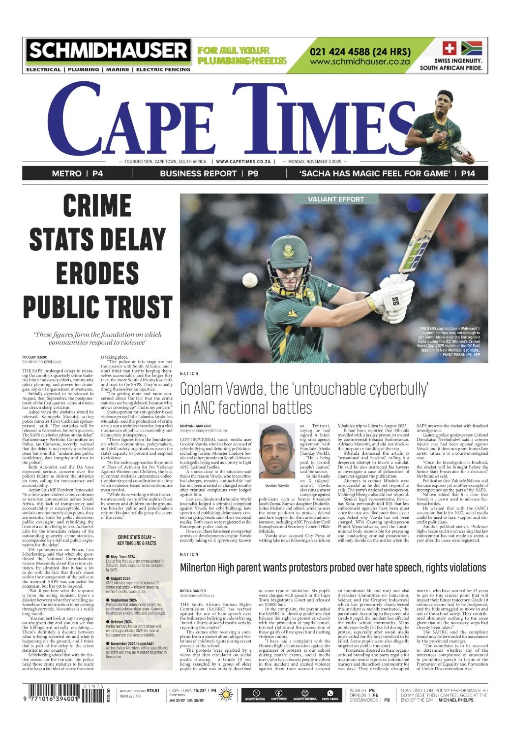 Cape Times - 3 November 2025