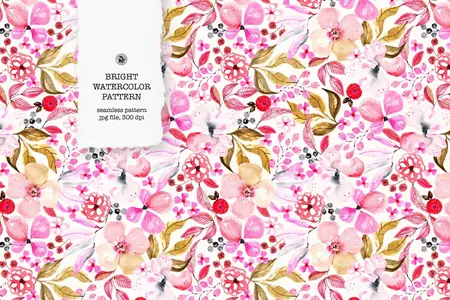 EE - Bright Pink Watercolor Pattern 65TP86D