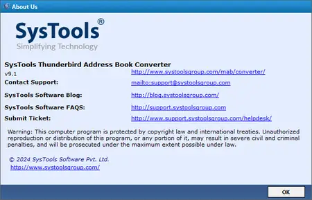 SysTools Thunderbird Address Book Converter 9.1 Multilingual