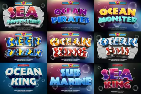 EE - Ocean Cartoon 3D Text Effect Vol. 1 TACFQD7