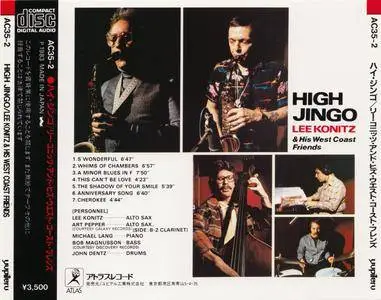 Lee Konitz - High Jingo (1983) {ATLAS Japan, AC35-2, Early Press, featuring Art Pepper}