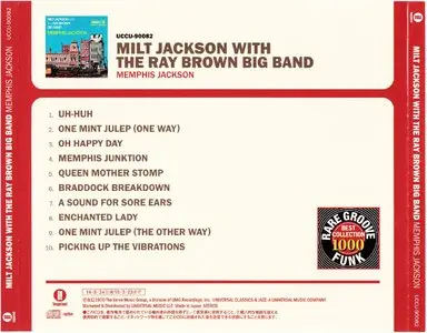 Milt Jackson With The Ray Brown Big Band - Memphis Jackson (1969) {2014 Japan Rare Groove Funk Best Collection 1000 UCCU-90082}