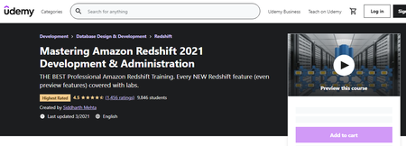 Mastering Amazon Redshift 2021 Development & Administration