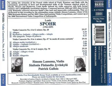 Spohr - Violin Concertos No. 6, 8 & 11 - Lamsma, Sinfonia Finlandia Jyväskylä, Gallois (2009)