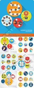 Templates flat design concept business vector 12
