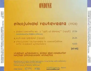 Vladimir Ashkenazy, Helsinki Philharmonic Orchestra - Einojuhani Rautavaara: Piano Concerto No. 3, Autumn Gardens (2000)