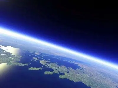 Space Shuttle Orbits Earth