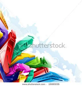 Vector Multi-colour abstraction in style graffiti