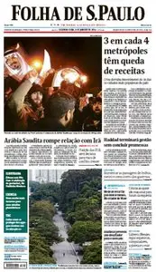 Folha de São Paulo - 04 de janeiro de 2016 - Segunda