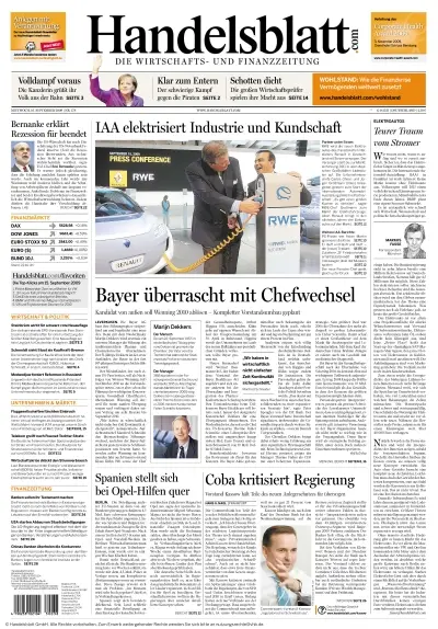 Handelsblatt vom 16.09.2009