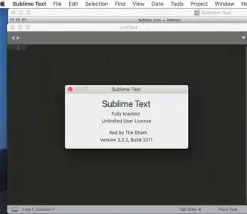 Sublime Text 3.2.2 Build 3211 macOS