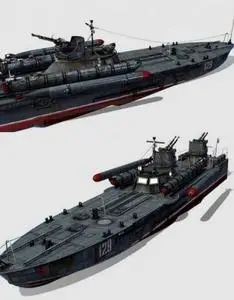 USSR torpedo boat project 123 BIS Komsomolets 3D Model