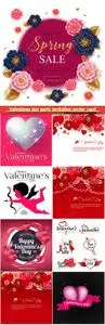 Valentines day party invitation vector card # 44