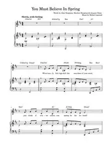 You must believe in spring - Michel Legrand (Piano-Vocal-Guitar (Piano Accompaniment))