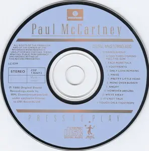 Paul McCartney - Press To Play (1986) {Parlophone Records}
