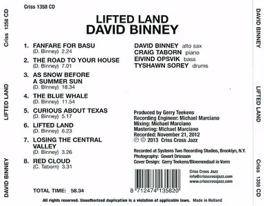 David Binney - Lifted Land (2013) {Criss Cross}